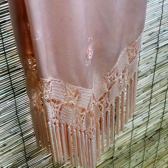 CACHE Vintage Fringe Dress w/ embroidery - Picture 3 of 10